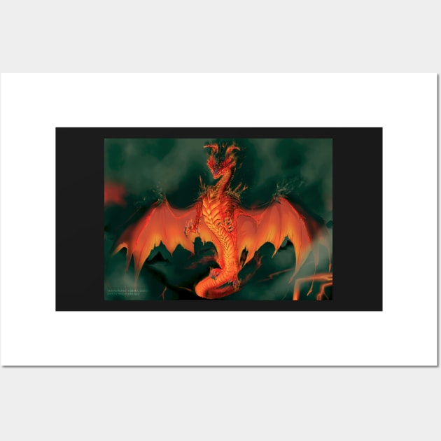 'Brimstone', Fire Dragon Wall Art by drakhenliche